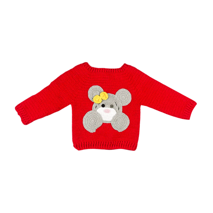 Woolen Mouse Sweater - Keedlee - girls Woolen Sweater - Bangladesh