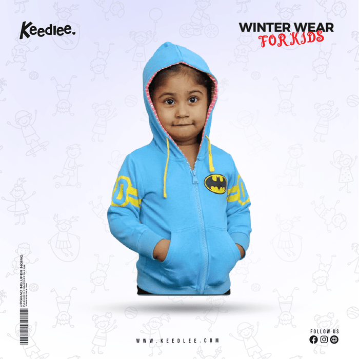 Batman Hoodie Skyblue - Keedlee - boys and girls hoodie - Bangladesh