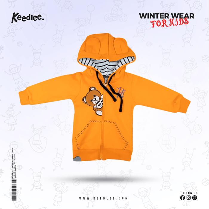 ORANGE Cartoon Hoodie - Keedlee - baby boys and girls hoodie - Bangladesh