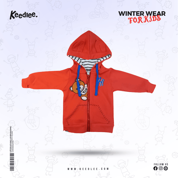 RED Cartoon Hoodie - Keedlee - baby boys and girls hoodie - Bangladesh