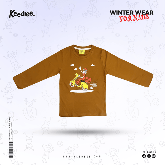 Full Sleeve T-shirt Brown - Keedlee - kids Full Sleeve T-shirt - Bangladesh