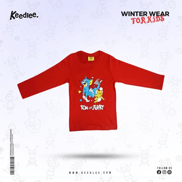 Full Sleeve T-shirt Red - Keedlee - kids Full Sleeve T-shirt - Bangladesh