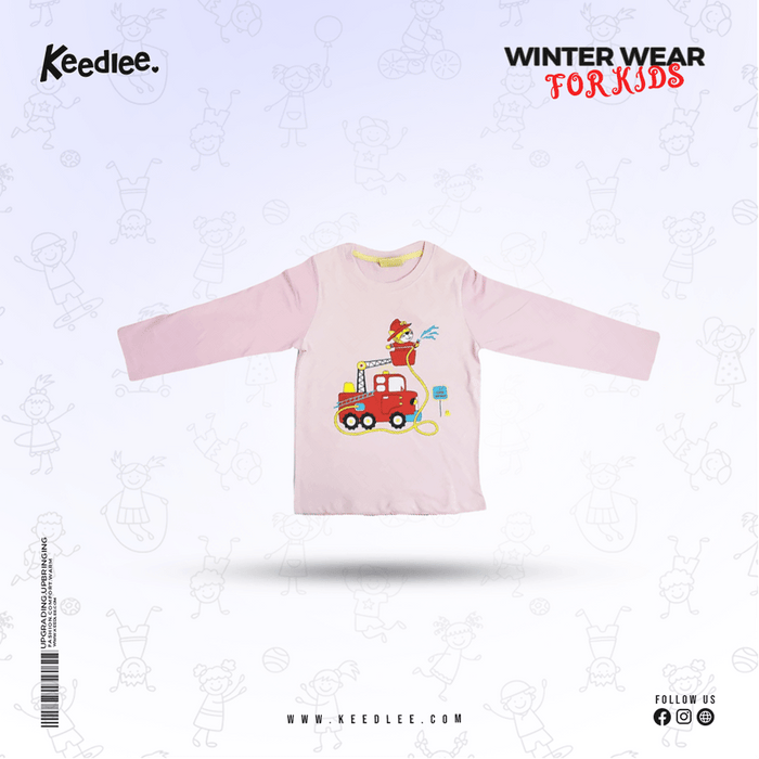 Full Sleeve T-shirt Pink - Keedlee - kids Full Sleeve T-shirt - Bangladesh