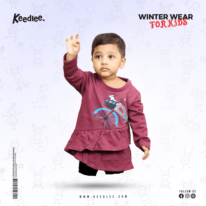 Frock grils Maroon - Keedlee - girls frock - Bangladesh