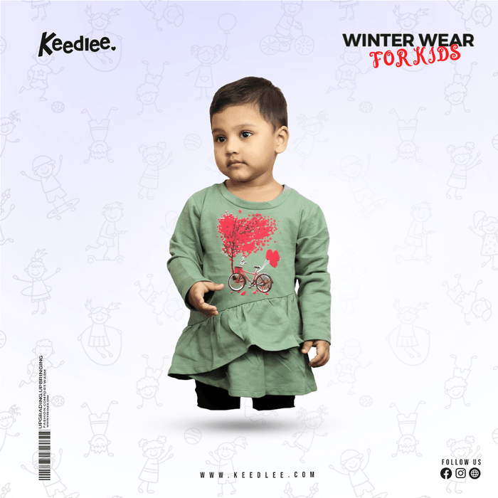 Frock grils Green - Keedlee - girls frock - Bangladesh