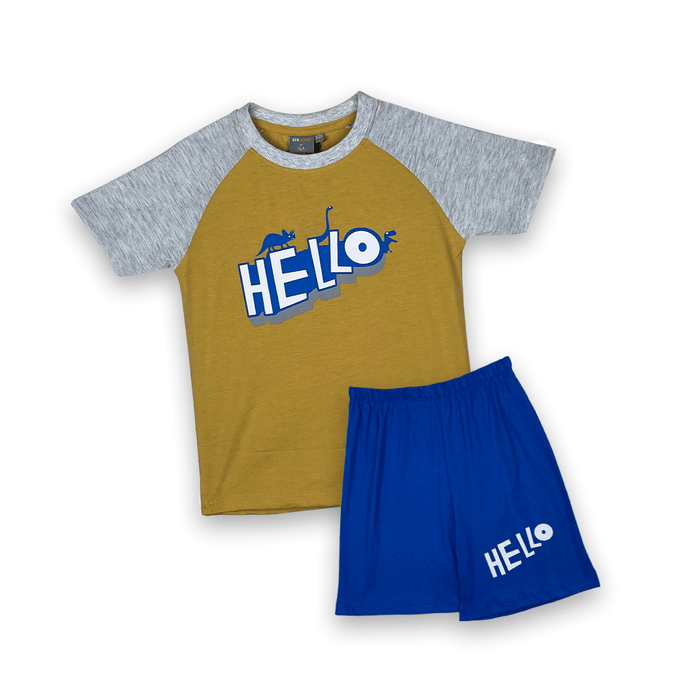 Hello Casual Wear Set - Keedlee - boys short and t-shirt sets - Bangladesh