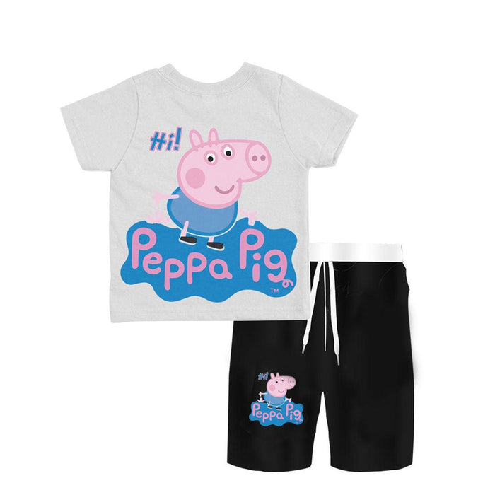 PEPPA PIG OFF WHITE TSHIRT SET - Keedlee - boys short and t-shirt sets - Bangladesh