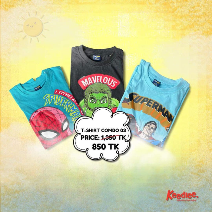 T-SHIRT COMBO 03 - Keedlee - BOYS FASHION - Bangladesh