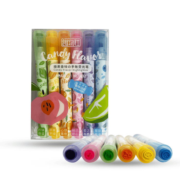 6 piece ice cream
flavoured highligter set with stamp - Keedlee