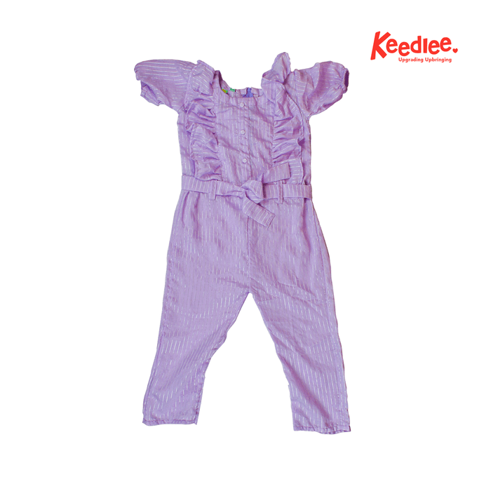 Half sleevless jumpsuit- Lavander and Neon color - Keedlee - little girl Half sleevless jumpsuit - Bangladesh