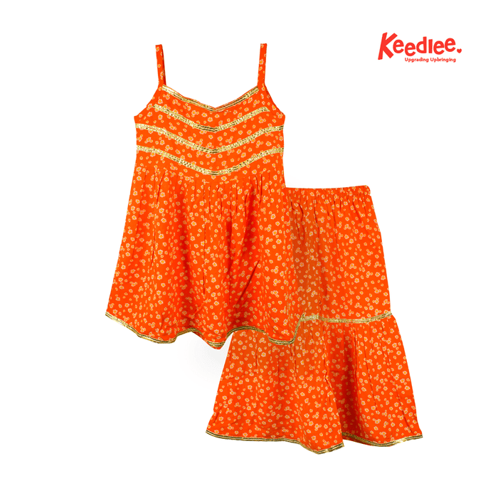 Lace worked sleevless top - Keedlee - little girl sleevless top - Bangladesh
