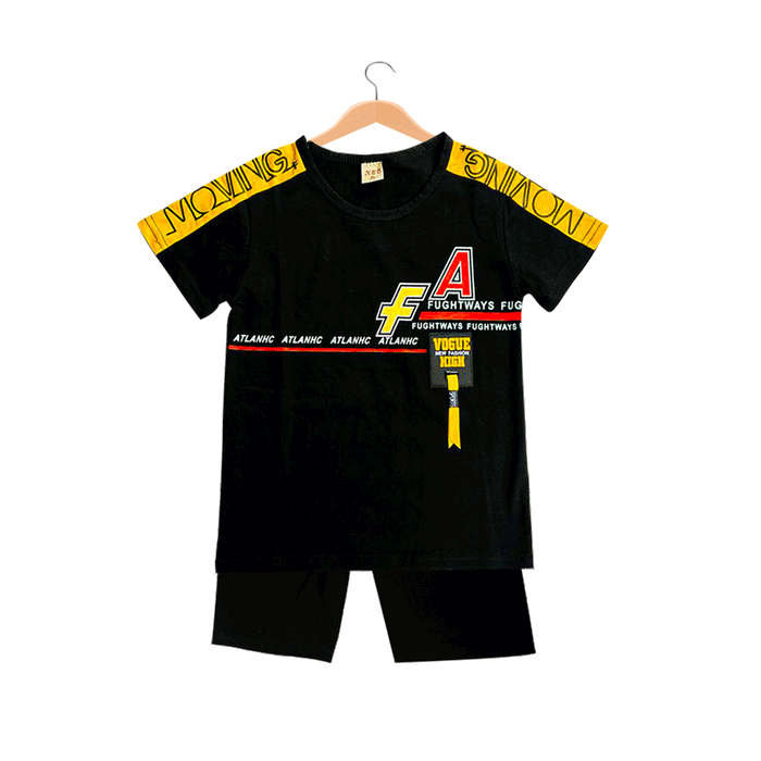 Black yellow t-shirt set - Keedlee - boys t-shirt - Bangladesh