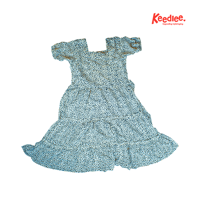 White floral printed dress - Keedlee - little girl dress - Bangladesh