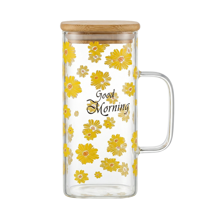 GLASS WATER MUG WITH STRAW