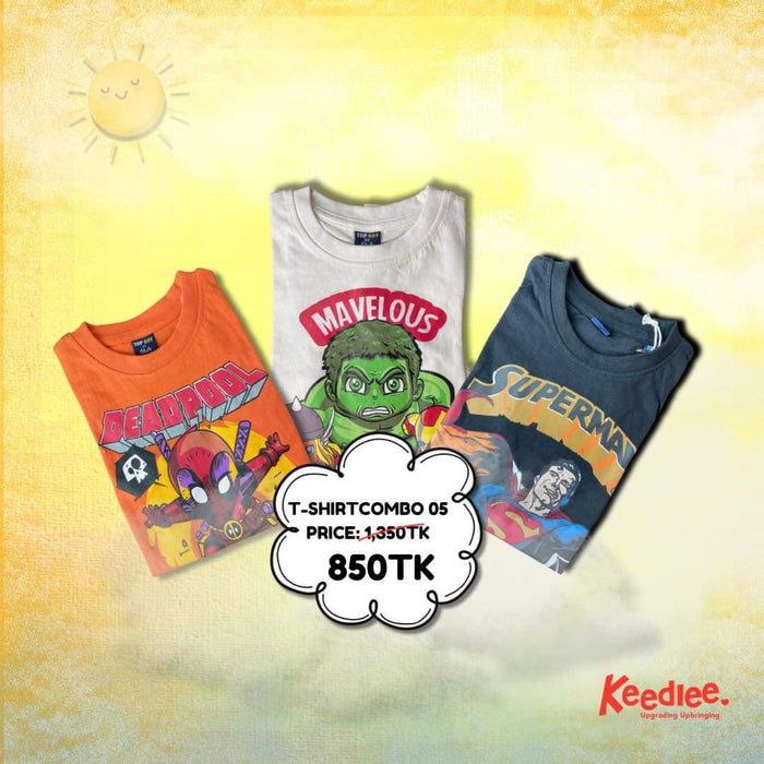 T-SHIRT COMBO 05 - Keedlee - BOYS FASHION - Bangladesh