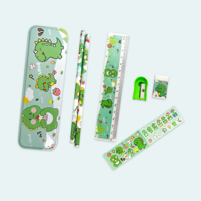 6 in 1 Dino stationary kit - Keedlee - kids Stationery set - {{ shop.shopifyCountryName }}