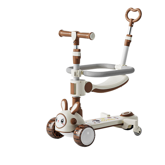 Premium 4-in-1 Convertible Bunny Kids Scooter with Lights