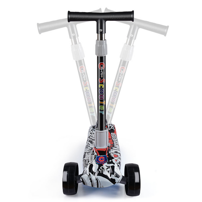 Adjustable Foldable Kids Scooter with LED Wheels & Graffiti Design