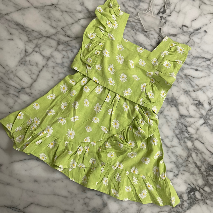 GIRLS LIGHT GREEN PRINTED SKIRT