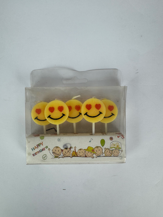 Ball,heart and emoji candle