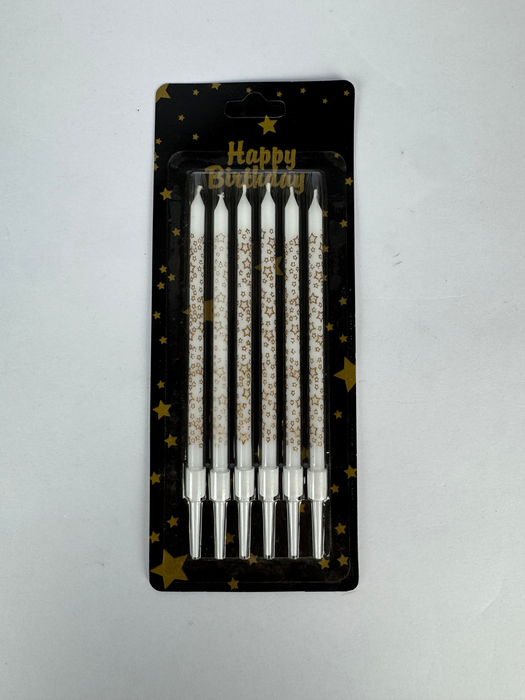 Black and white stick candle