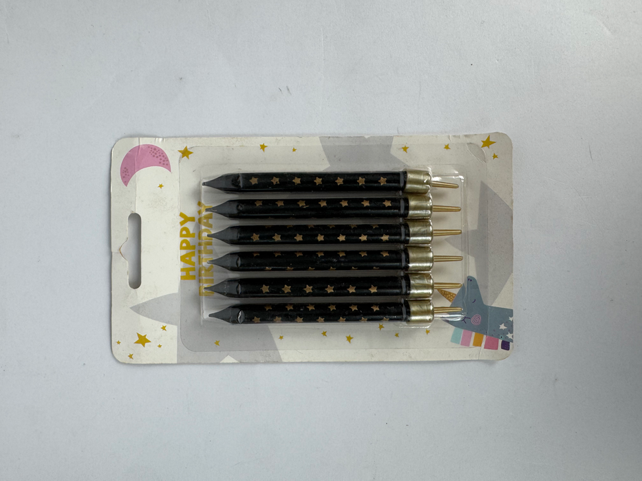 Black and white stick candle