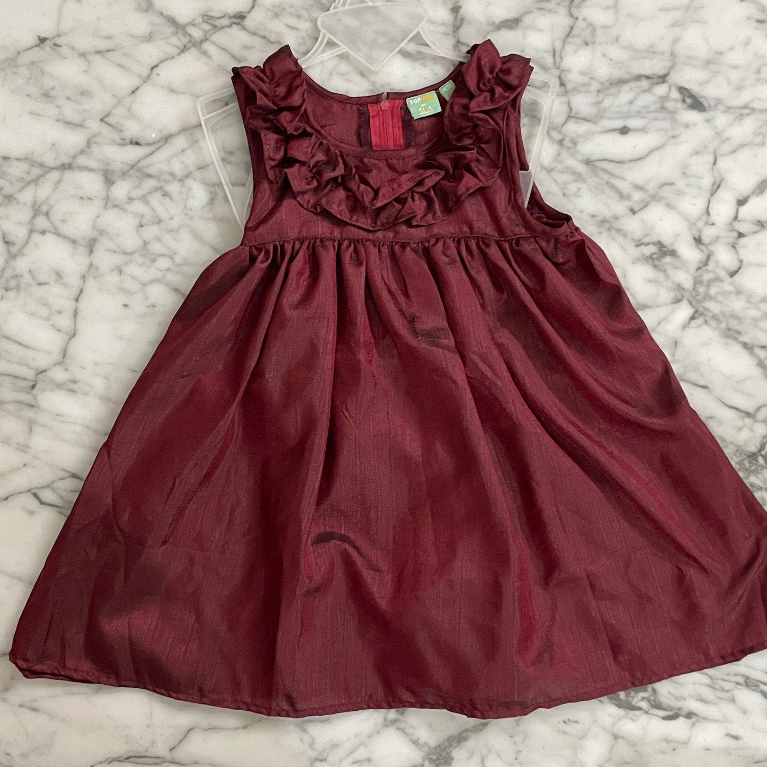MAROON GIRLS PARTY FROCK
