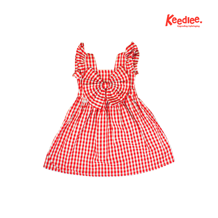 Red checked print - Keedlee - little girl sleevless top - Bangladesh