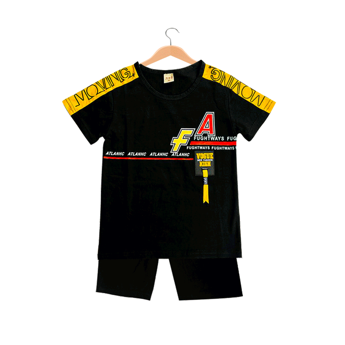 Black yellow t-shirt set