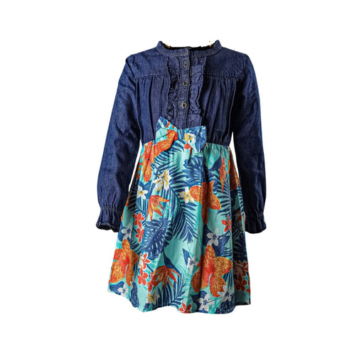 Denim Girls Frock Blue - Keedlee